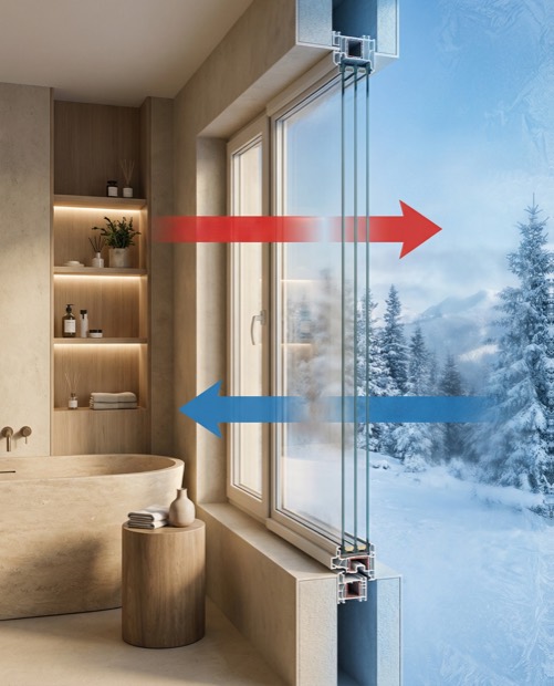 Radiator under a window in winter